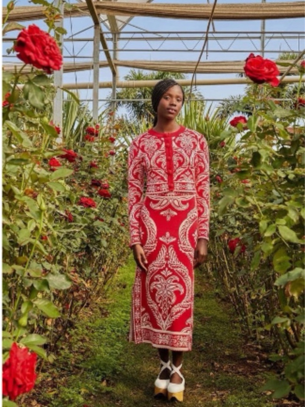 Farm Rio Printed Midi Length Skirt